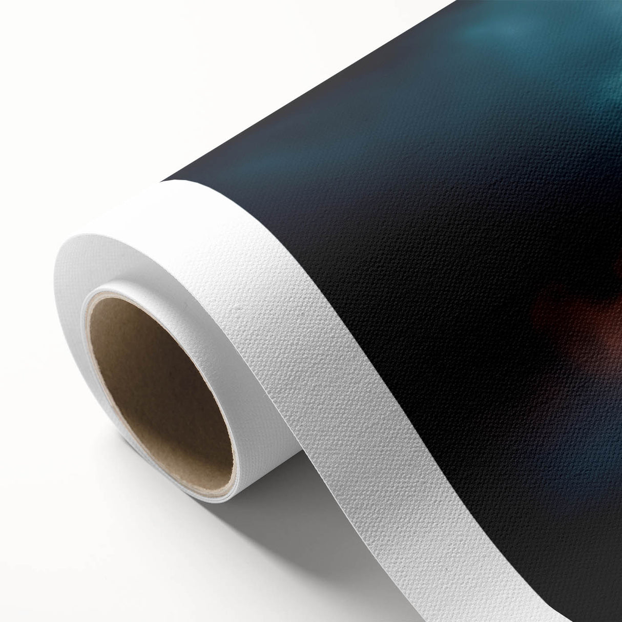 Vibrant rolled canvas showcasing a serene countryside landscape with lush green fields and distant mountains, ideal for enhancing home decor.