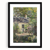 Elegant black frame with a white mat, showcasing an artistic landscape print against a neutral background, perfect for modern home decor and interior design enthusiasts.
