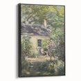 Framed canvas print showcasing a serene landscape with vibrant colors, featuring a black frame. Ideal for home decor, enhancing any wall space with natural beauty.