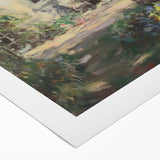 Vibrant rolled canvas artwork showcasing serene landscapes with rich colors, elegantly packaged in a protective cardboard tube, perfect for home decor.