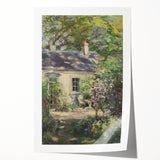 Vibrant rolled print of a serene landscape featuring lush green hills and a sunset sky, carefully packaged in a protective cardboard tube for safekeeping.