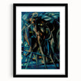 Modern Wall Art Print - Abstract Figures in Blue by Berlin - Bold Decor