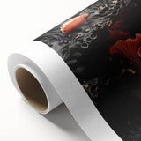 Art deco poster of natural elements in muted green and beige, rolled canvas, suitable for nursery wall art.