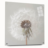 Close-up of a floral acrylic print in vibrant colors, ideal for dining room decor.