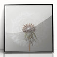 Large abstract wall art featuring close-up floral designs in muted tones on a framed acrylic.