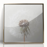 Framed acrylic print featuring close-ups of florals in mid-century modernist style with gold accents.