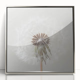 Mid-century modernist art depicting close-up florals in soft pastel hues on a framed acrylic, ideal for nursery wall art.