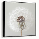 Black and white framed canvas featuring a close-up floral design, ideal for bedroom wall art.