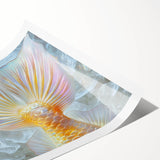 Extra large rolled print featuring line art flowers in neutral tones, ideal for large living room wall art.