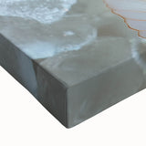 Large art on stretched canvas featuring a black and white landscape with detailed tree textures.