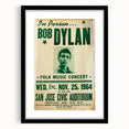 Vintage Bob Dylan Concert Poster - Retro Music Wall Art