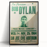 Vintage Bob Dylan Concert Poster - Retro Music Wall Art