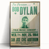 Vintage Bob Dylan Concert Poster - Retro Music Wall Art