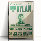 Vintage Bob Dylan Concert Poster - Retro Music Wall Art