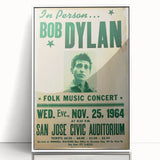 Vintage Bob Dylan Concert Poster - Retro Music Wall Art