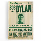 Vintage Bob Dylan Concert Poster - Retro Music Wall Art