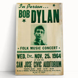 Vintage Bob Dylan Concert Poster - Retro Music Wall Art