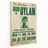 Vintage Bob Dylan Concert Poster - Retro Music Wall Art