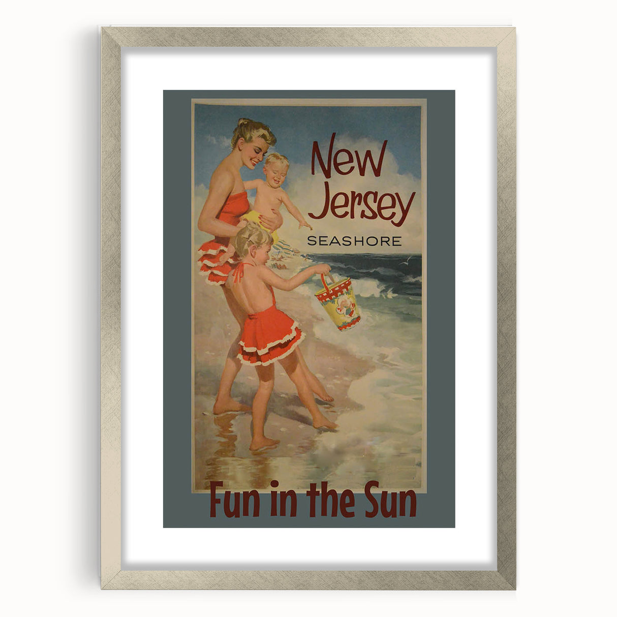 Vintage New Jersey Seashore Travel Poster – Fun in the Sun