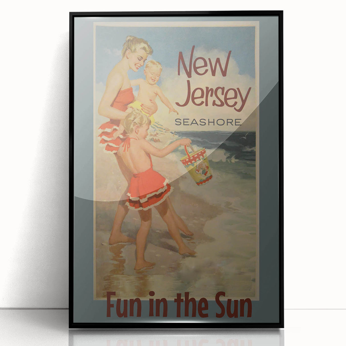 Vintage New Jersey Seashore Travel Poster – Fun in the Sun
