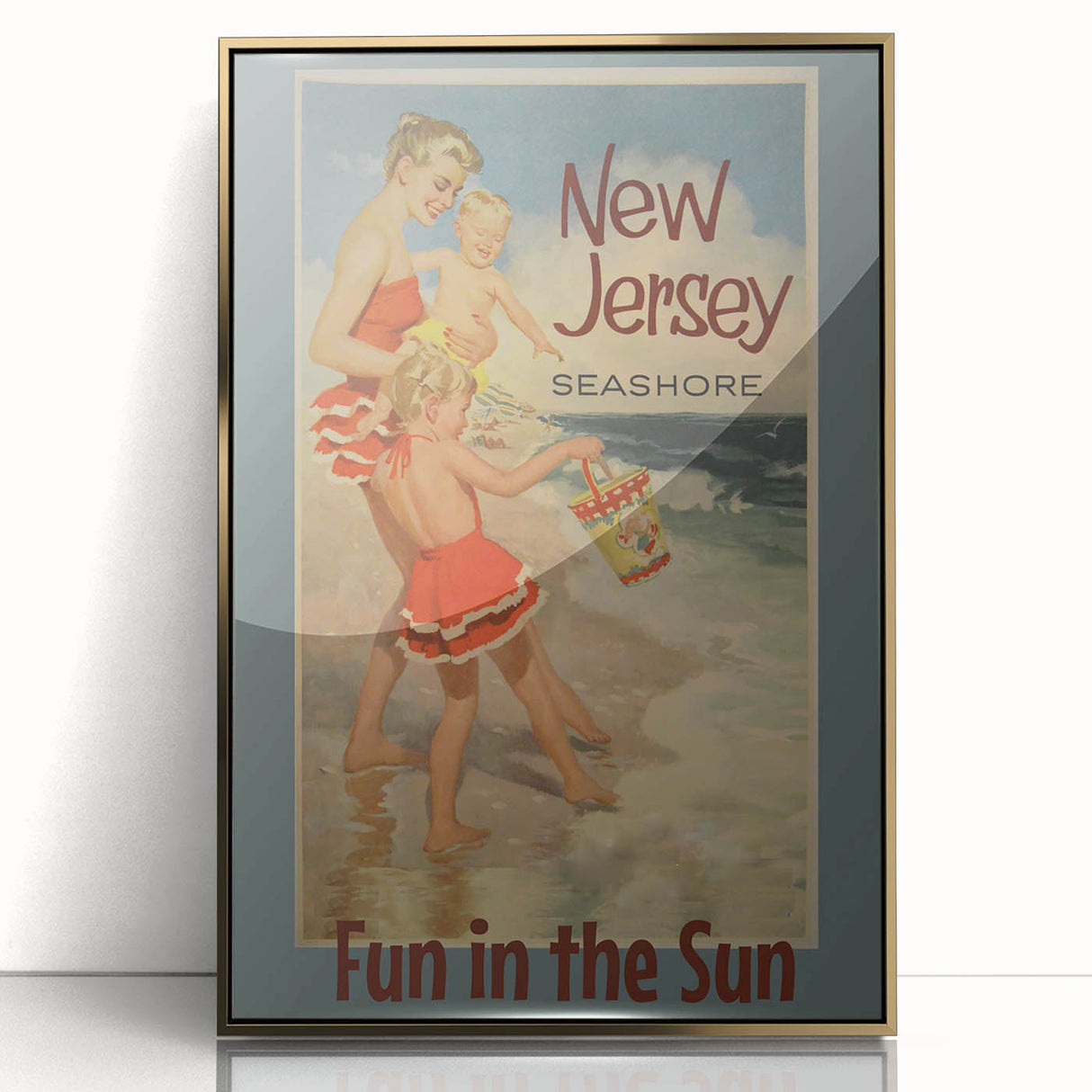 Vintage New Jersey Seashore Travel Poster – Fun in the Sun