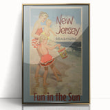 Vintage New Jersey Seashore Travel Poster – Fun in the Sun