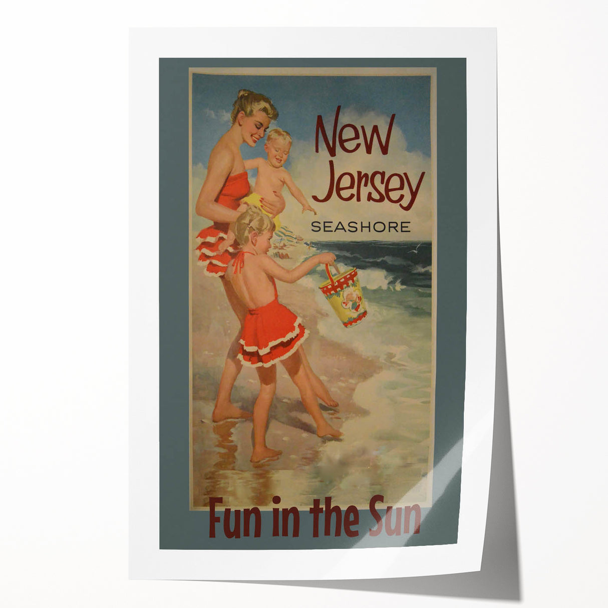Vintage New Jersey Seashore Travel Poster – Fun in the Sun