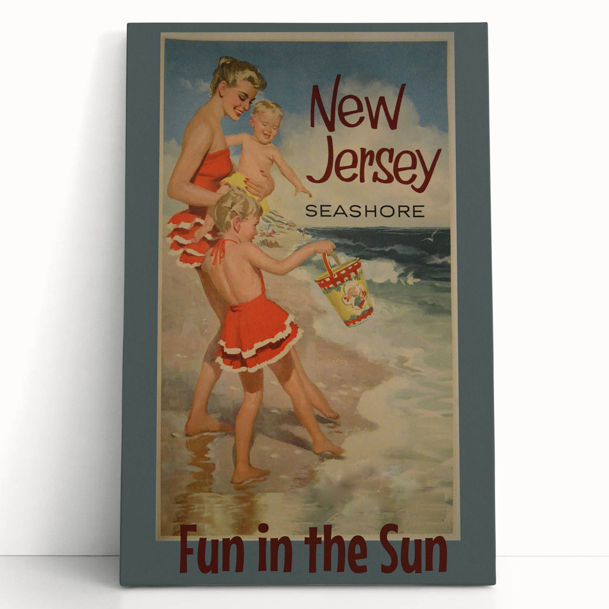 Vintage New Jersey Seashore Travel Poster – Fun in the Sun