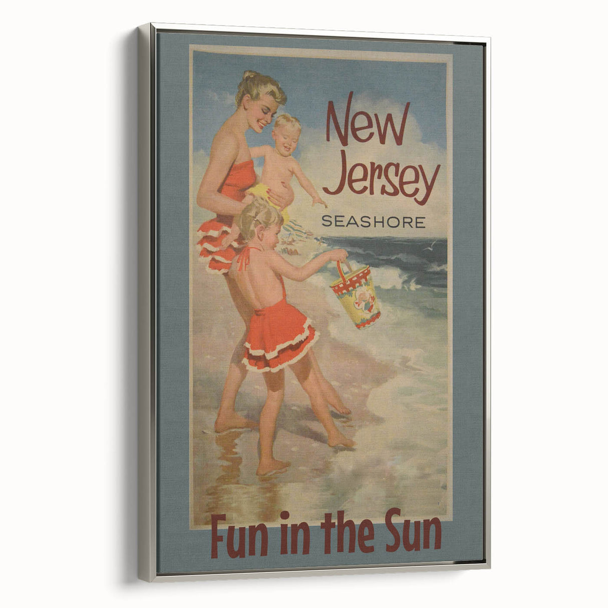 Vintage New Jersey Seashore Travel Poster – Fun in the Sun