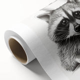Adorable Raccoon Bathroom Wall Art - Fun Black and White Decor