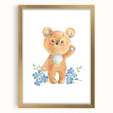 Playful Bear Nursery Canvas Prints - Kids Room Wall Art