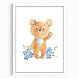 Playful Bear Nursery Canvas Prints - Kids Room Wall Art