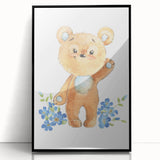 Playful Bear Nursery Canvas Prints - Kids Room Wall Art