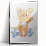 Playful Bear Nursery Canvas Prints - Kids Room Wall Art