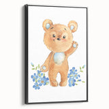 Playful Bear Nursery Canvas Prints - Kids Room Wall Art