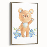 Playful Bear Nursery Canvas Prints - Kids Room Wall Art