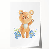 Playful Bear Nursery Canvas Prints - Kids Room Wall Art