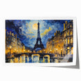 Extra large rolled print of Paris scenery with muted pastel colors, ideal for dining room wall art.