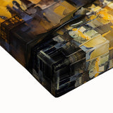 Large art featuring a black and white landscape painting of Paris, printed on stretched canvas, ideal for bedroom wall decor.