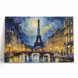 Large black and white acrylic print of Paris streetscape, ideal for kitchen wall art.