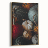 Framed canvas featuring a vintage-style landscape painting of autumn trees in gold and black tones, ideal for bedroom decor.