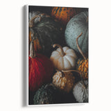 Vintage poster art depicting an autumnal scene on a framed canvas, ideal for living room decor.