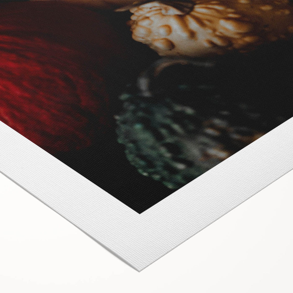 Art deco poster featuring a stylized autumnal scene in orange and brown tones on rolled canvas.