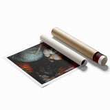 Extra large rolled print of autumnal floral art in earthy tones, ideal for classy bathroom or large living room decor.