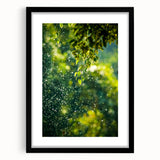 Extra large abstract art print featuring colorful, textured brush strokes, framed in black, ideal for living room decor.