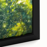 Extra large framed canvas featuring textured, colorful art of spring season, ideal for living room decor.