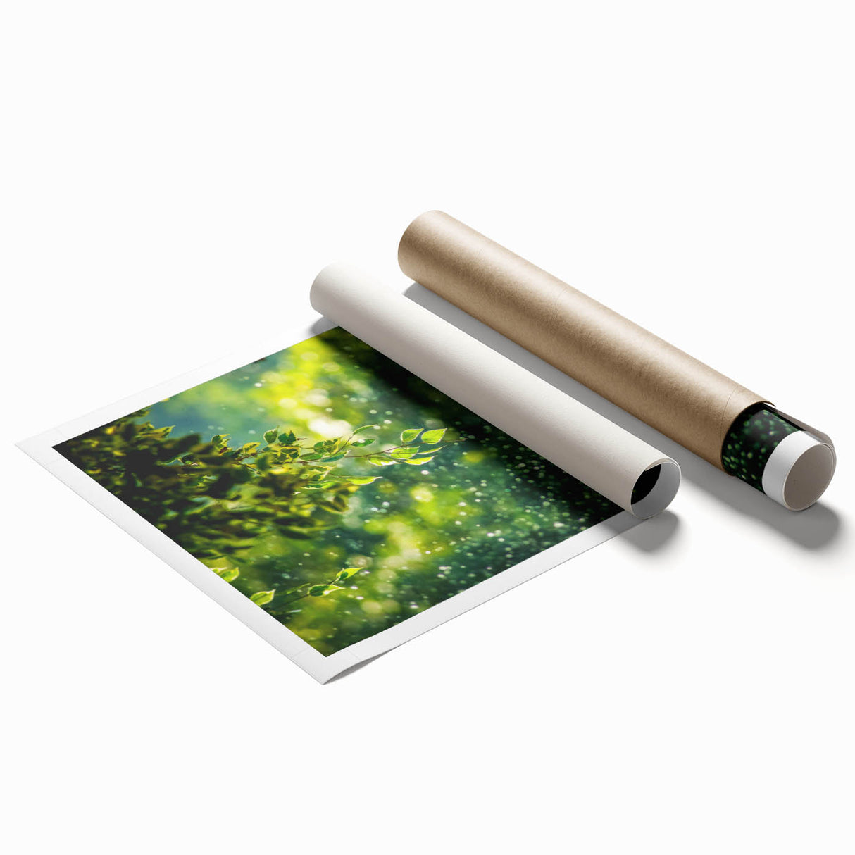Extra large rolled print featuring spring floral art in pastel shades.