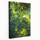 Spring-themed large art on stretched canvas depicting vibrant green and floral motifs, ideal for kitchen wall decor.