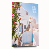 Large abstract wall art on acrylic glass with vibrant colors depicting summer, ideal for bedroom or dining room decor.