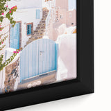 Close-up of extra large black wall art on canvas featuring a textured, colorful abstract design, ideal for living room decor.